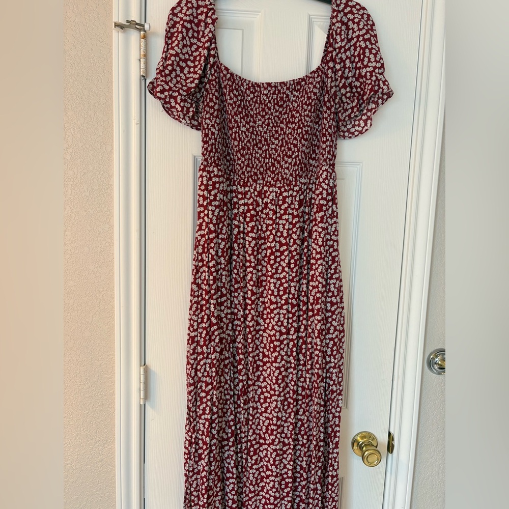 Pink Lily Burgundy Floral Maxi Dress
